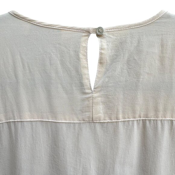 Nordstrom Town Square Vintage Silk Ivory Womens Blouse Short Sleeve Blouse 18 - Picture 5 of 10